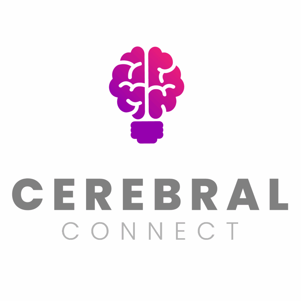Cerebral Connect logo with brain-shaped lightbulb icon.
